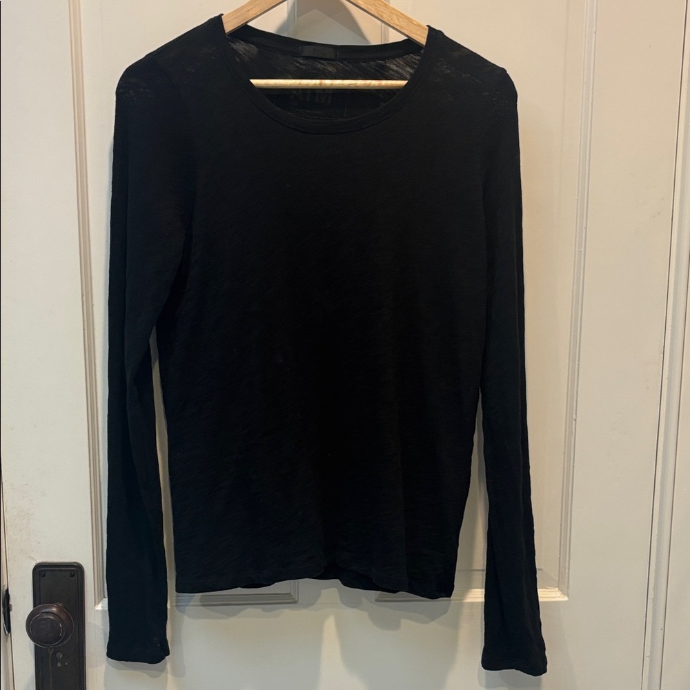 ATM Anthony Thomas Melillo Black Long Sleeve Crew Top
